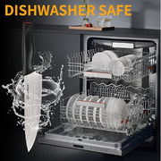 Damascus Pattern 15-Piece Kitchen Knife Set With Block, High Carbon Steel Chef Knife, Includes Sharpener And Scissors, Ergonomic Black Anti-Slip Handle And Red Trim, Perfect For Professionals