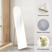 Floor Standing Mirror, Wall Mirror With Stand Aluminum Alloy Thin Frame