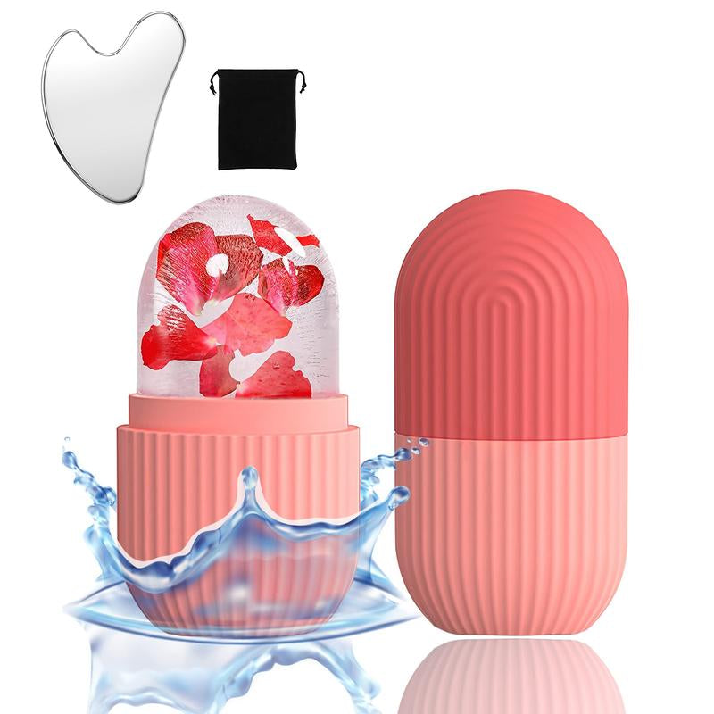 Ice Roller for Face and Eye, Silicone Ice Facial Roller Ice Holder, Face Ice Mold Skin Care, Face Ices Reusable Ice Cube Roller Mint Pack Comfort