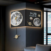 Corner Wall Clock Living Room Digital Display Wall-mounted Atmosphere