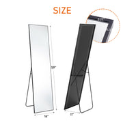 Floor Standing Mirror, Wall Mirror With Stand Aluminum Alloy Thin Frame