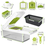 12 In 1 Vegetable Chopper With Container Kitchen Food Slicer Dicer Grater