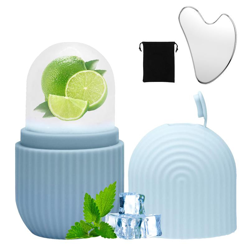 Ice Roller for Face and Eye, Silicone Ice Facial Roller Ice Holder, Face Ice Mold Skin Care, Face Ices Reusable Ice Cube Roller Mint Pack Comfort