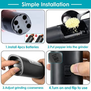 Electric Salt And Pepper Grinder Automatic Gravity Sensor Battery