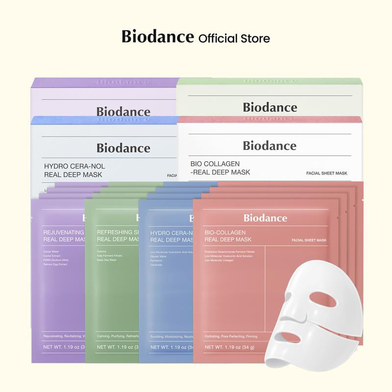 [Biodance Official] Holiday Mask Gift Bundle+ Free Sample -Collagen+Galactomyces, Deep Sea Minerals 5%, Hypoallergenic, Pore Tightening, Glass Skin, Elasticity Improvement, K-Beauty Sleeping Mask, Korean Skincare, Tiktok Exclusive Bundle(4Ea)