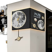 Corner Wall Clock Living Room Digital Display Wall-mounted Atmosphere