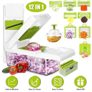 12 In 1 Vegetable Chopper With Container Kitchen Food Slicer Dicer Grater